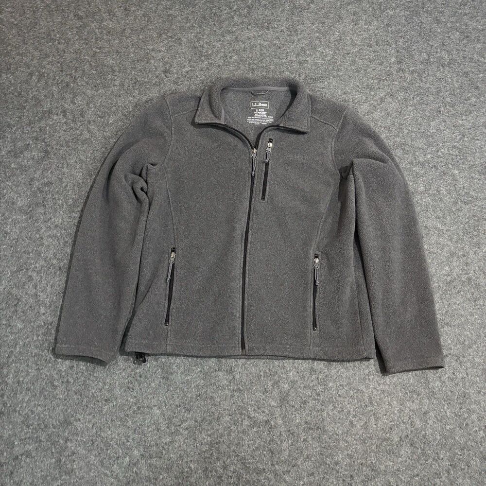 LL Bean Jacket Mens Small Lightweight Trail Polartec Fleece Full Zip Gray